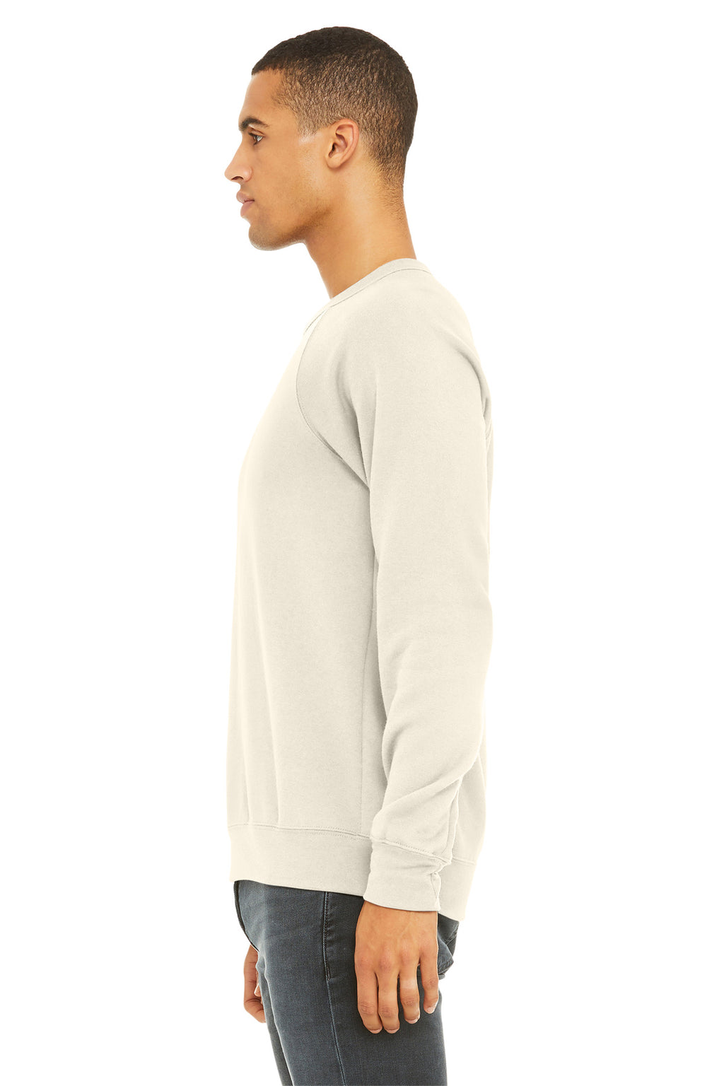 Natural BELLA+CANVAS Unisex Sponge Fleece Raglan Sweatshirt. BC3901