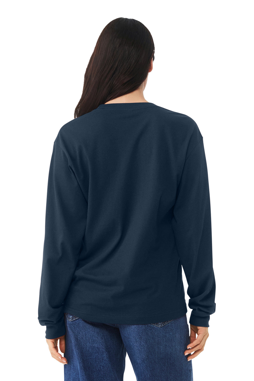 Navy BELLA+CANVAS Unisex 6-Ounce Heavyweight Long Sleeve Tee BC3511