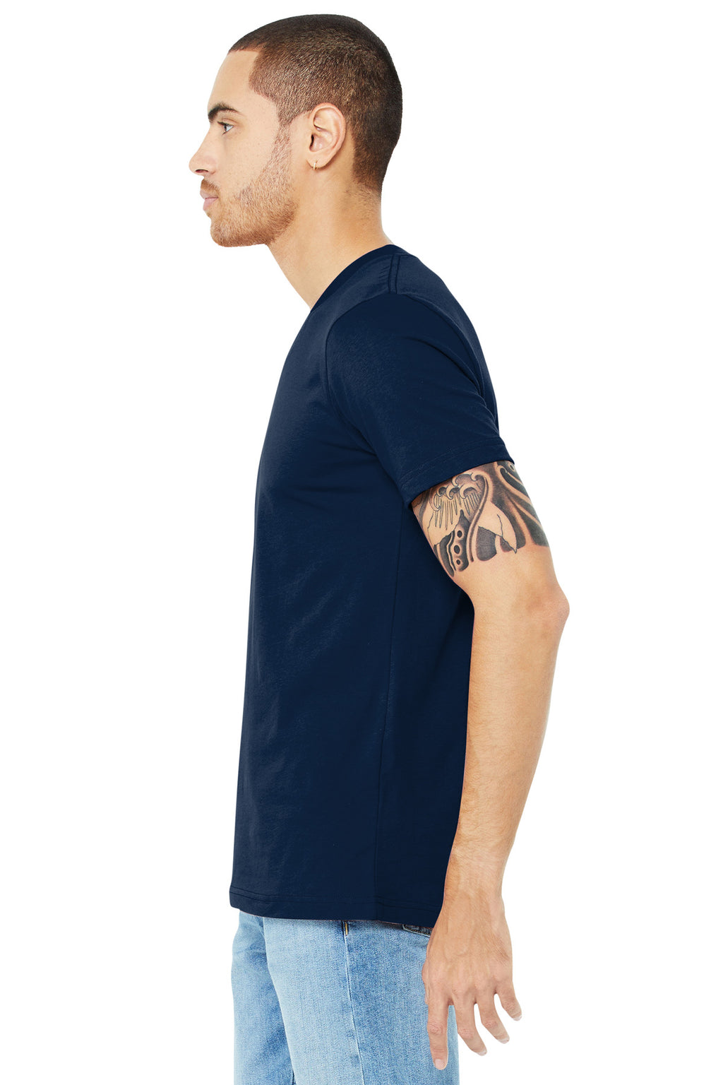 Navy BELLA+CANVAS Unisex Jersey Short Sleeve V-Neck Tee. BC3005