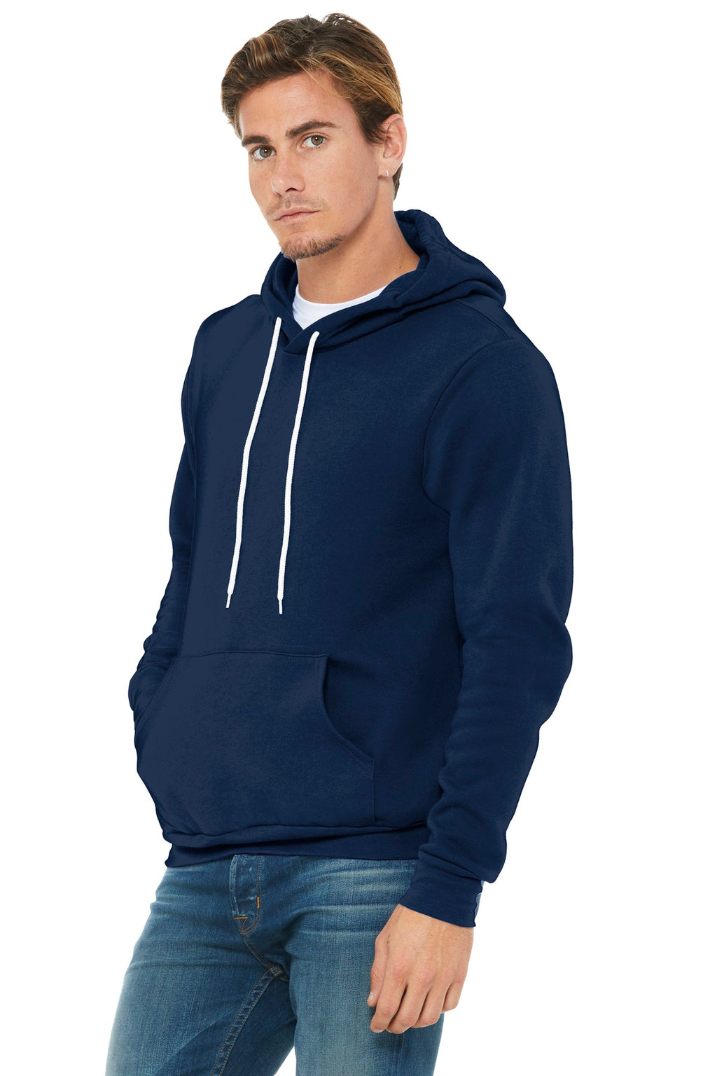 Navy BELLA+CANVAS Unisex Sponge Fleece Pullover Hoodie. BC3719