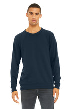 Navy BELLA+CANVAS Unisex Sponge Fleece Raglan Sweatshirt. BC3901