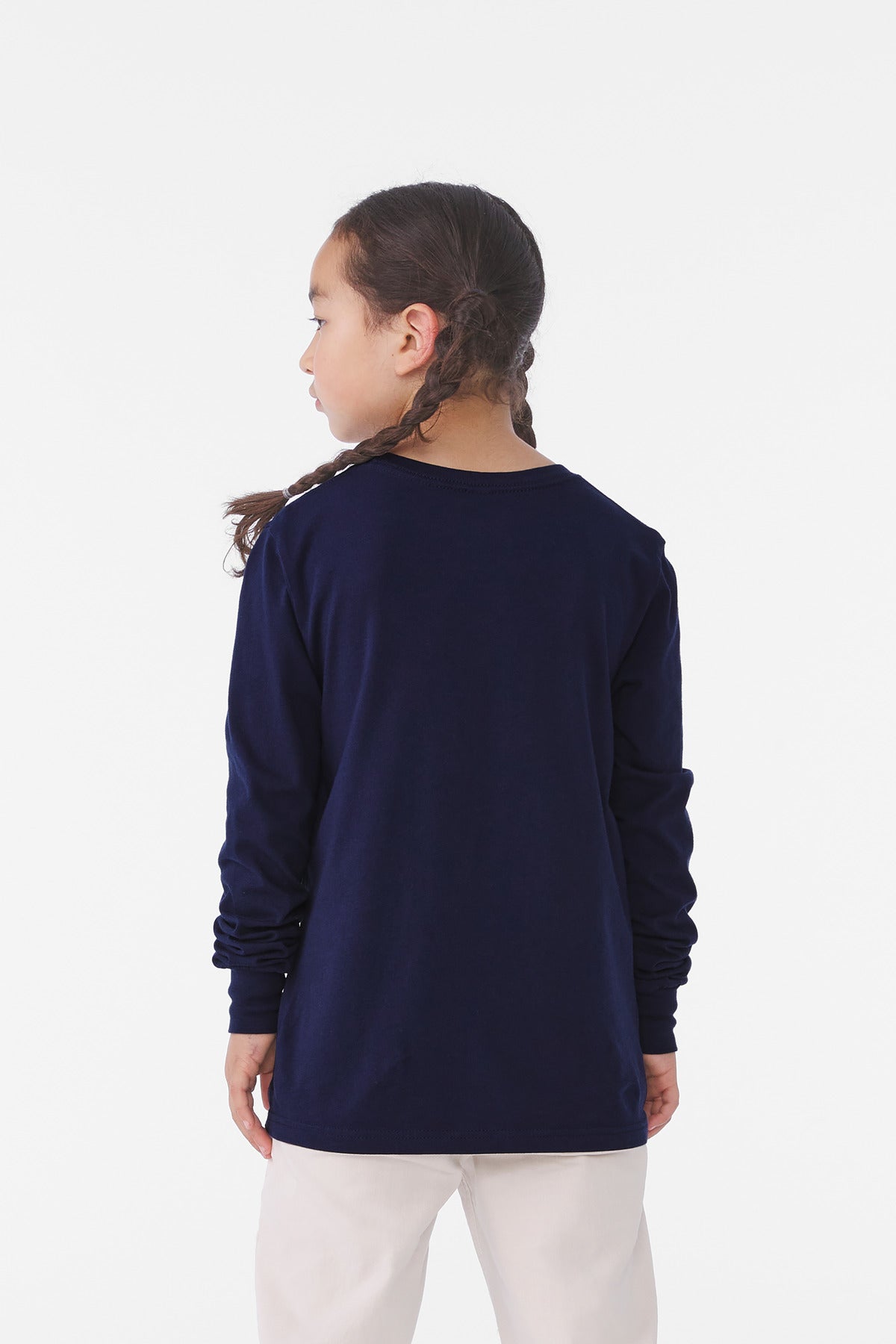 Navy BELLA+CANVAS Youth Jersey Long Sleeve Tee BC3501Y