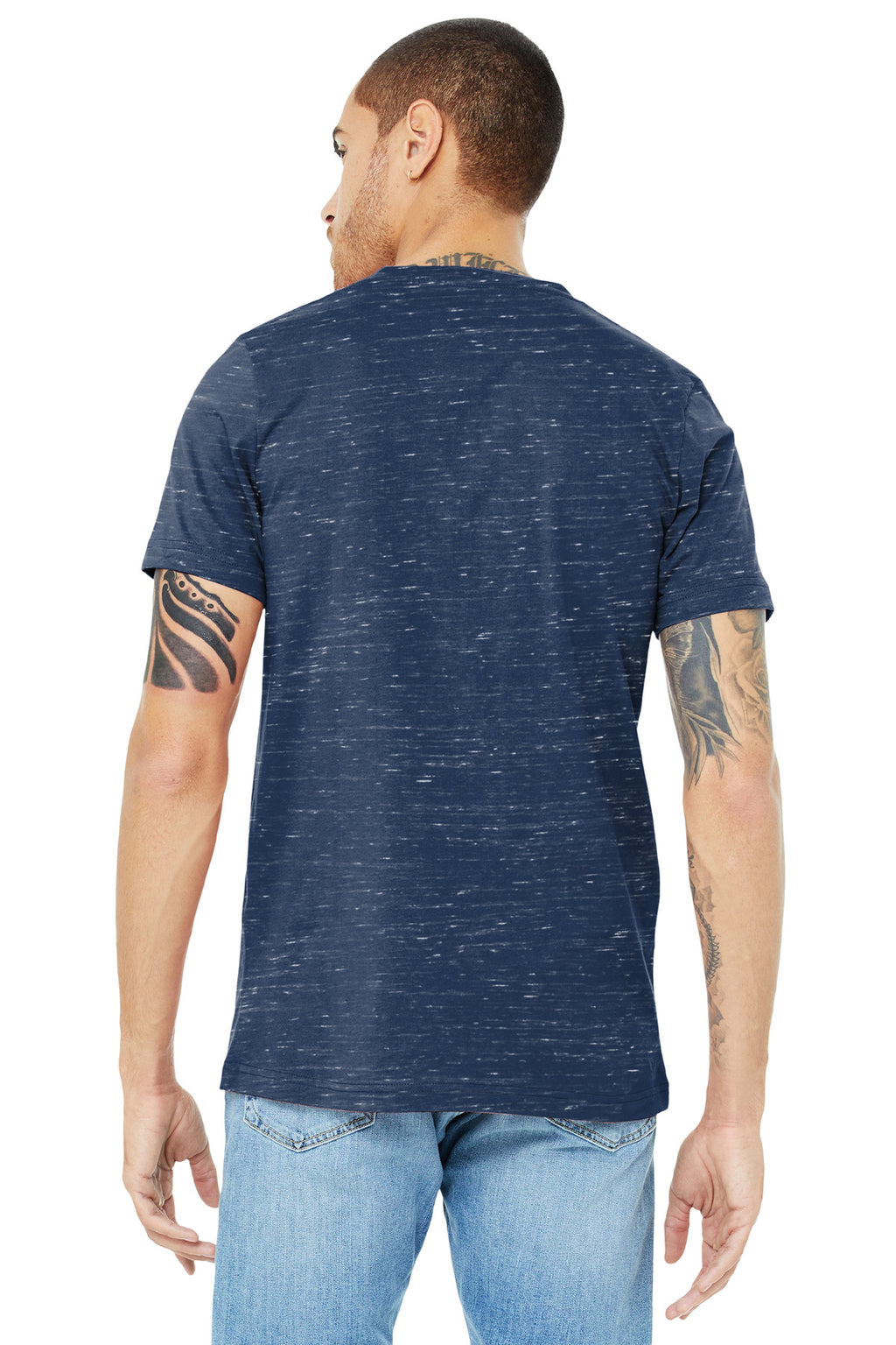 Navy Marble BELLA+CANVAS Unisex Jersey Short Sleeve V-Neck Tee. BC3005
