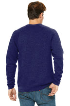 Navy TB BELLA+CANVAS Unisex Sponge Fleece Raglan Sweatshirt. BC3901