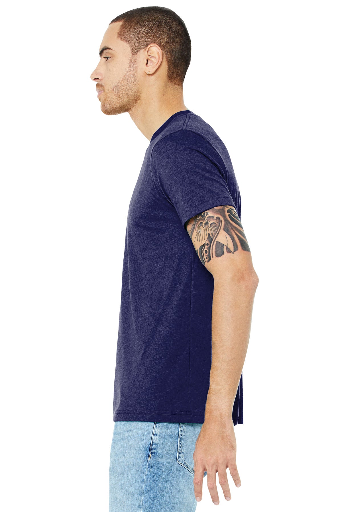 Navy TB BELLA+CANVAS Unisex Triblend Short Sleeve Tee. BC3413