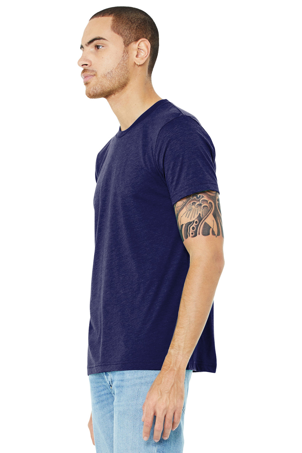 Navy TB BELLA+CANVAS Unisex Triblend Short Sleeve Tee. BC3413