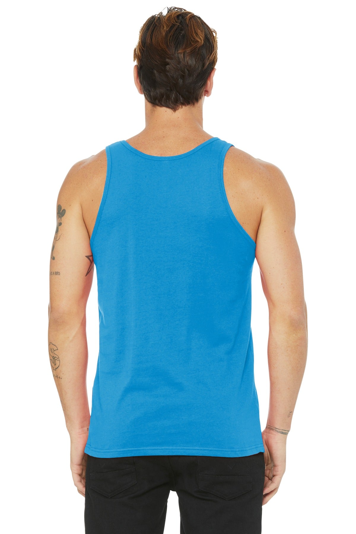 Neon Blue BELLA+CANVAS Unisex Jersey Tank. BC3480