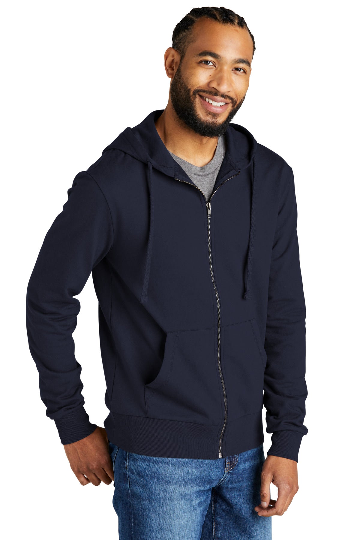 NghtSkyNvy Allmade Unisex Organic French Terry Full-Zip Hoodie AL4002