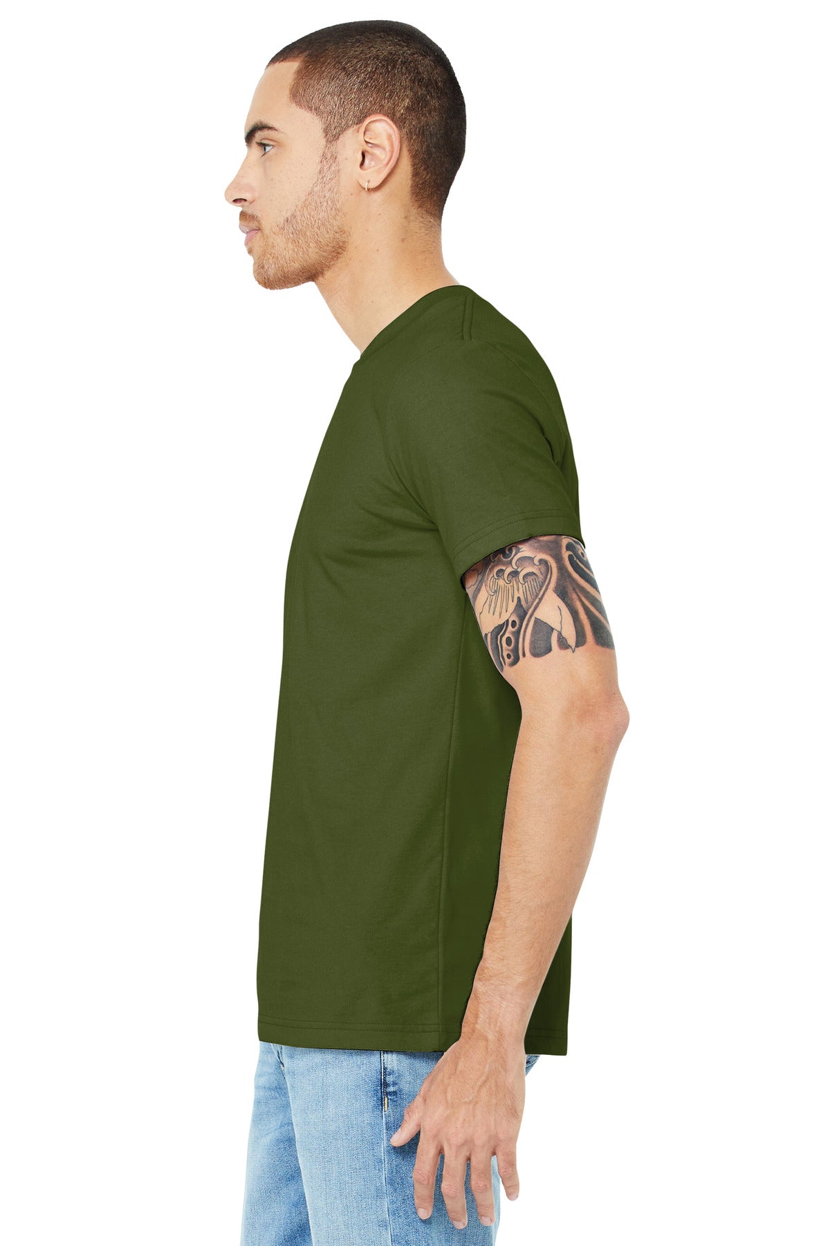 Olive BELLA+CANVAS Unisex Jersey Short Sleeve Tee. BC3001