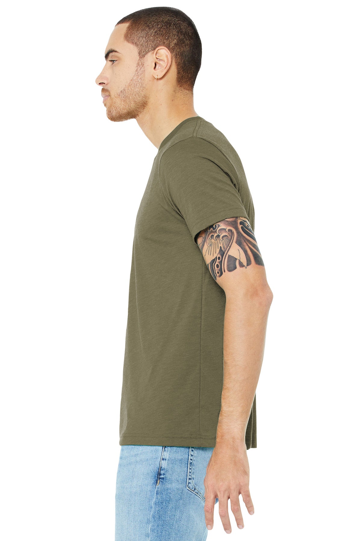 Olive TB BELLA+CANVAS Unisex Triblend Short Sleeve Tee. BC3413