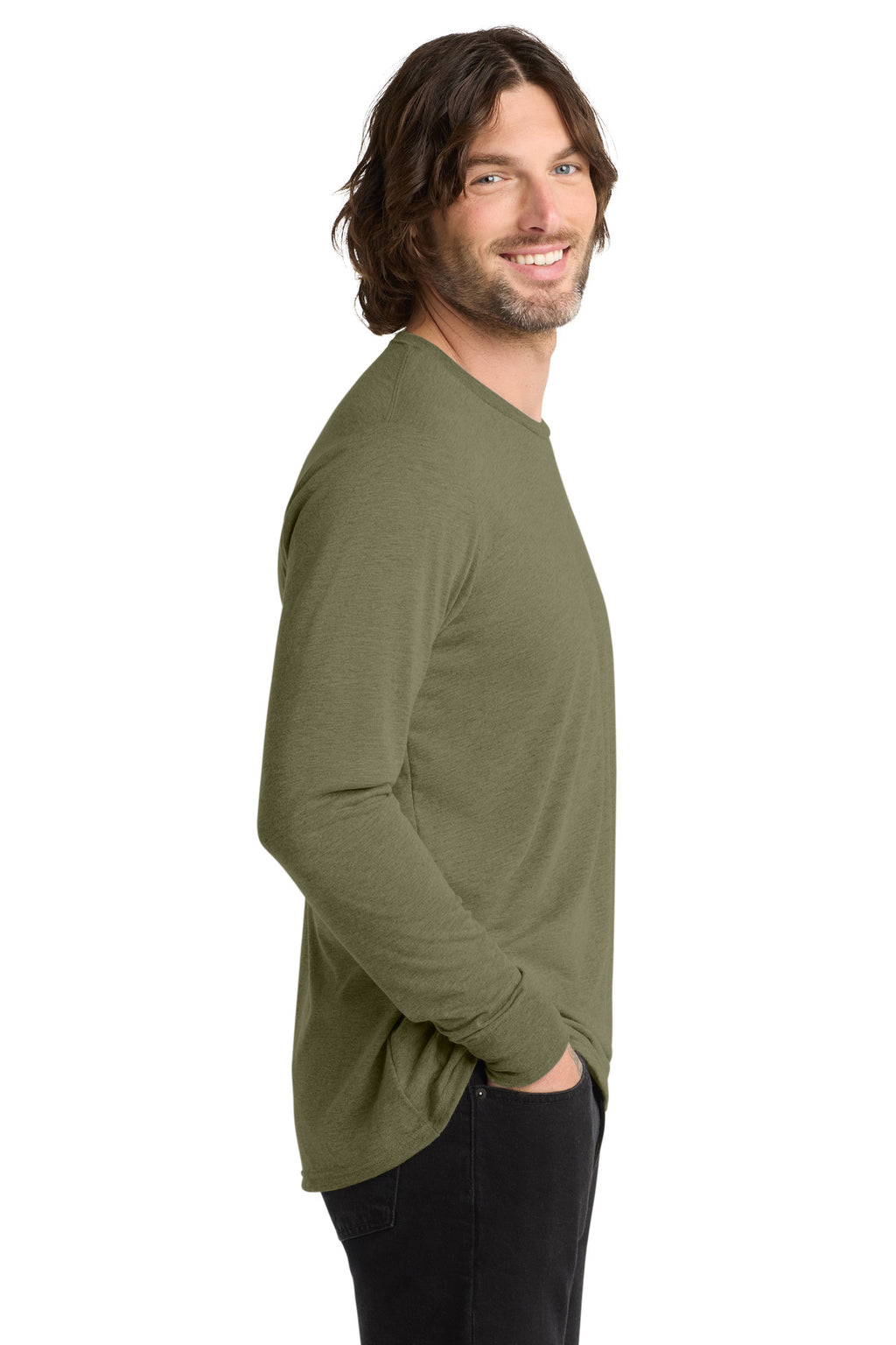 Olive You Grn Allmade Unisex Tri-Blend Long Sleeve Tee AL6004