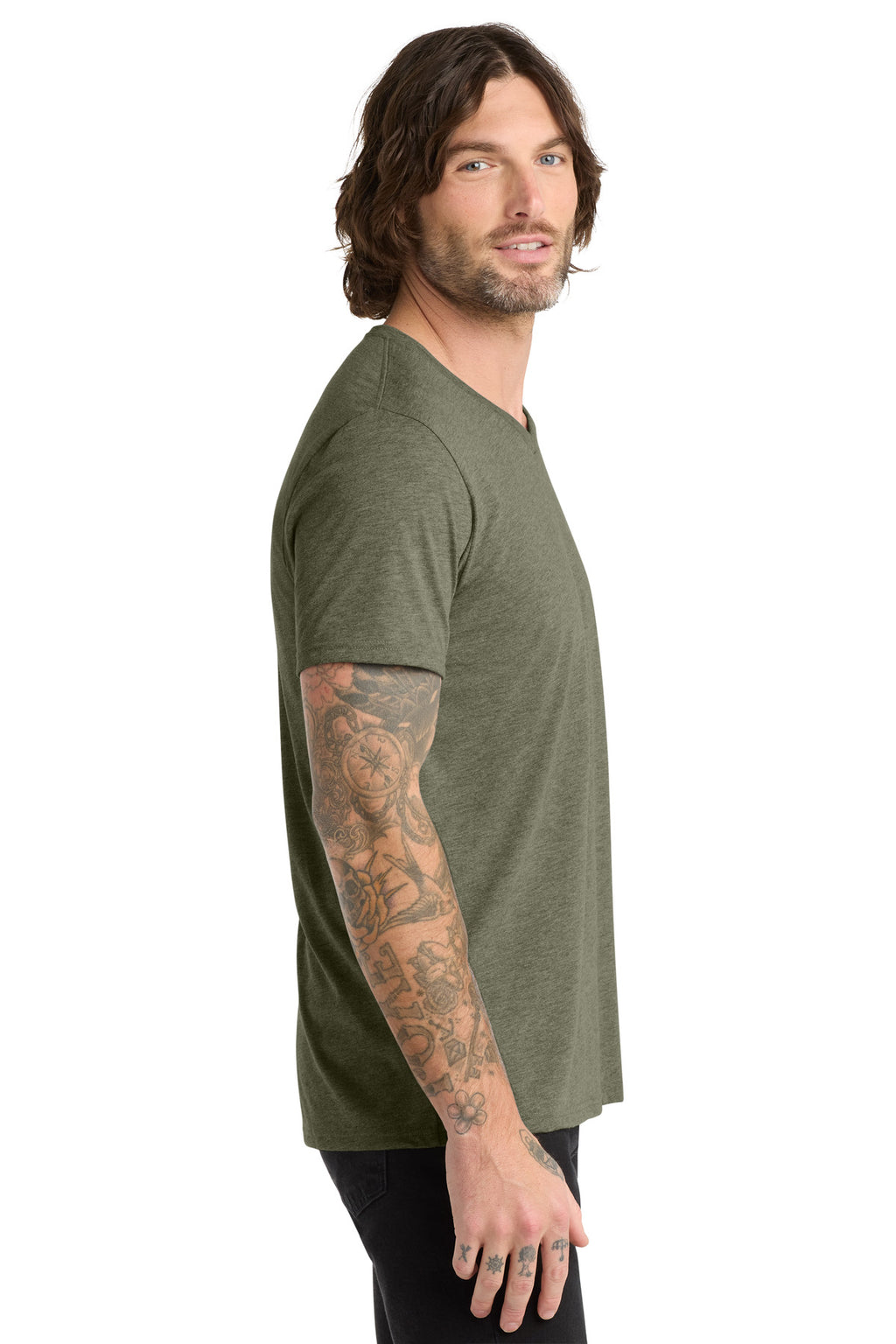 Olive You Grn Allmade Unisex Tri-Blend V-Neck Tee AL2014