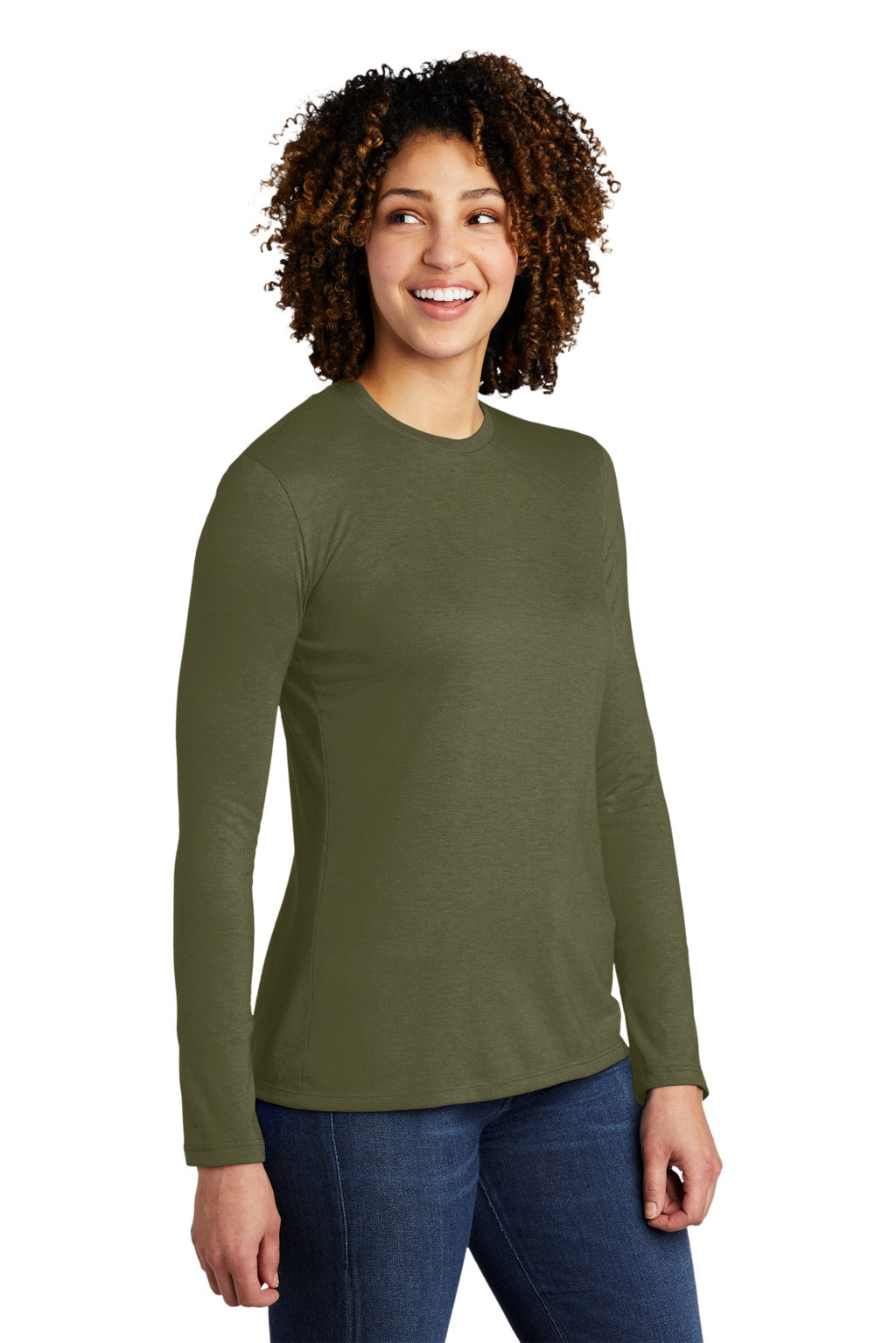 Olive You Grn Allmade Women's Tri-Blend Long Sleeve Tee AL6008