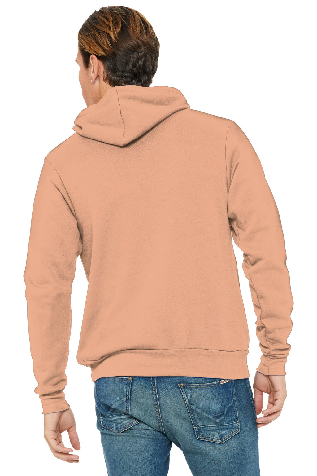 Peach BELLA+CANVAS Unisex Sponge Fleece Pullover Hoodie. BC3719