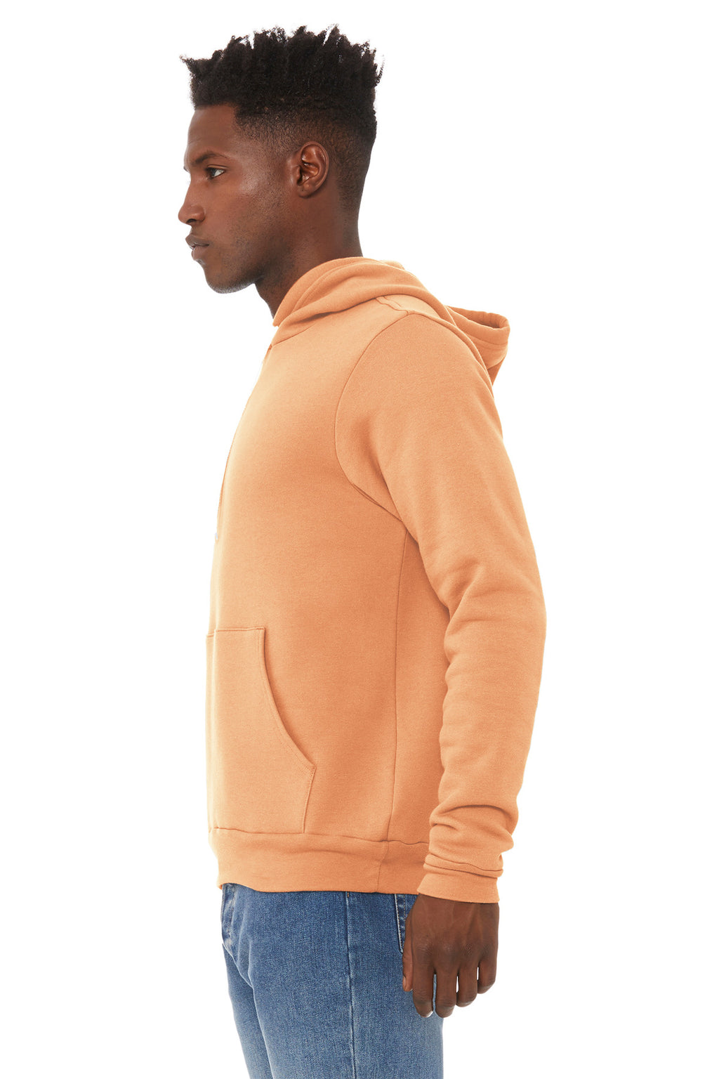 Peach BELLA+CANVAS Unisex Sponge Fleece Pullover Hoodie. BC3719