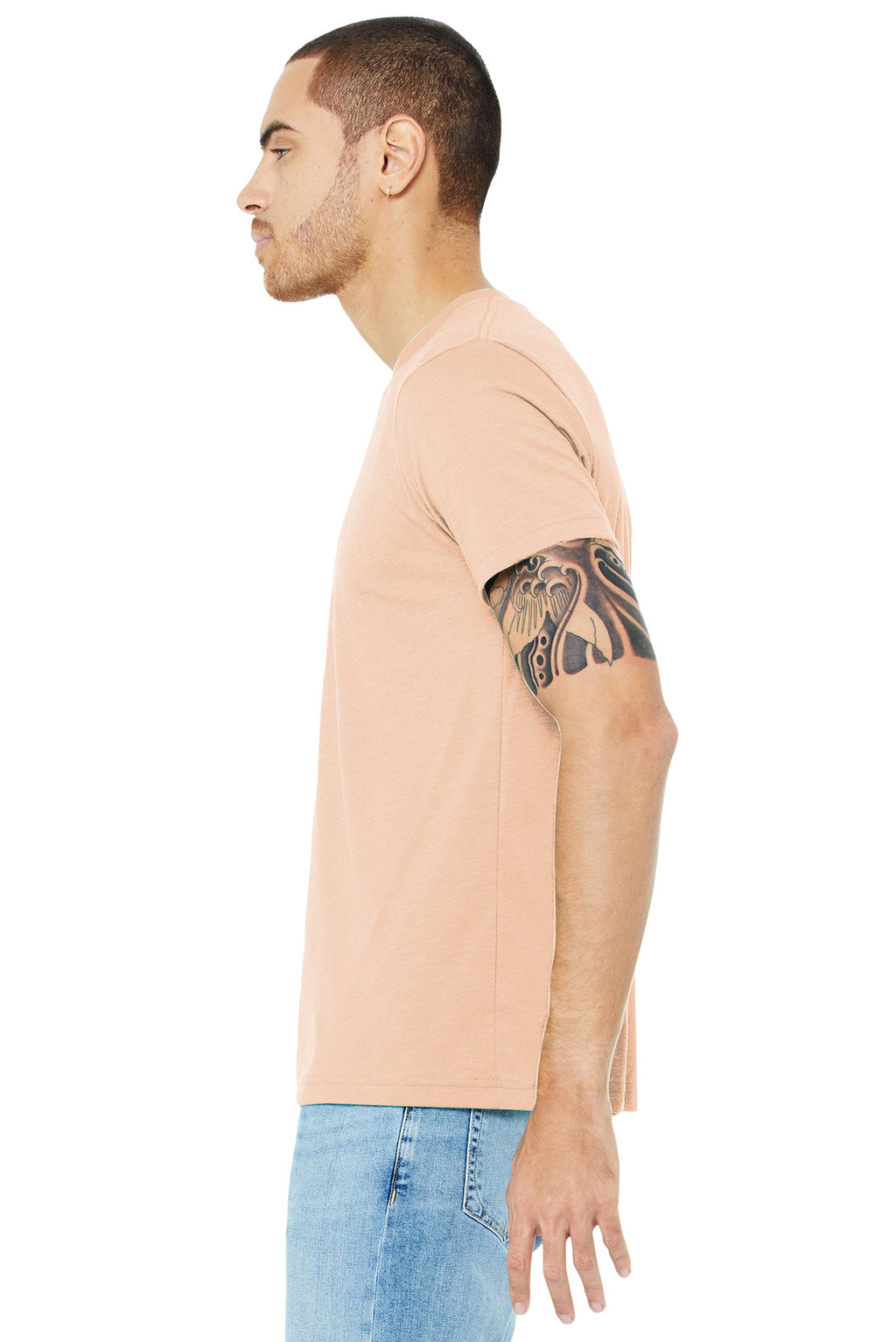 Peach TB BELLA+CANVAS Unisex Triblend Short Sleeve Tee. BC3413