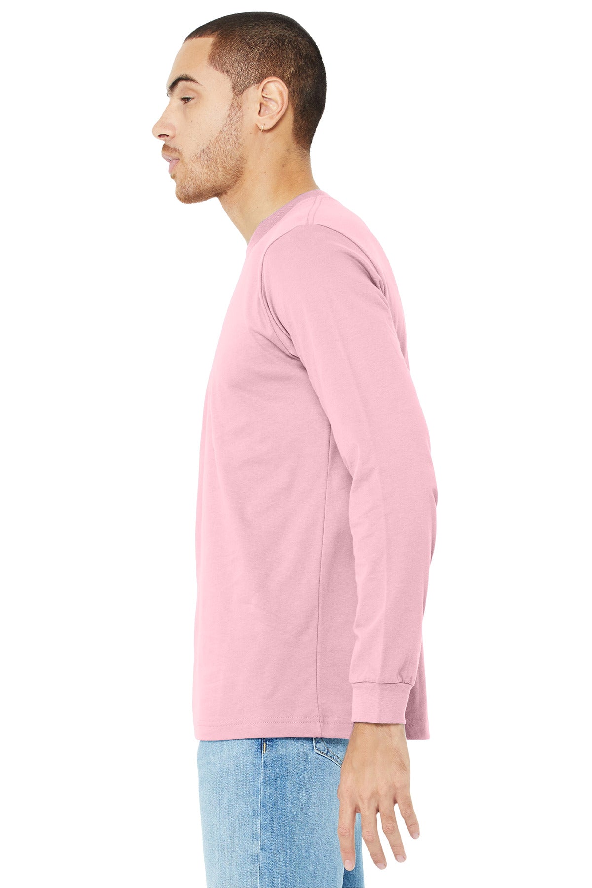 Pink BELLA+CANVAS Unisex Jersey Long Sleeve Tee. BC3501
