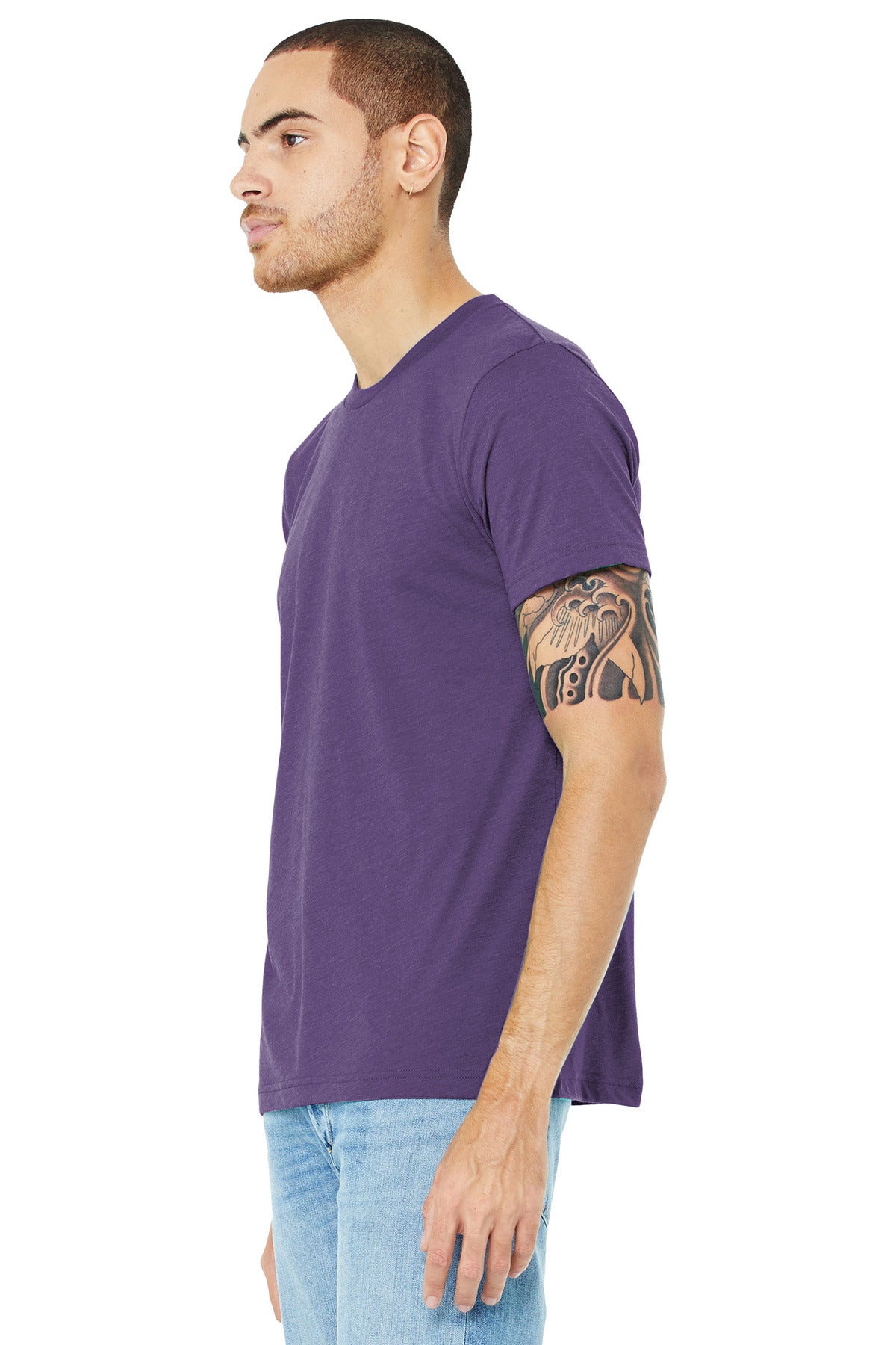 Purple TB BELLA+CANVAS Unisex Triblend Short Sleeve Tee. BC3413