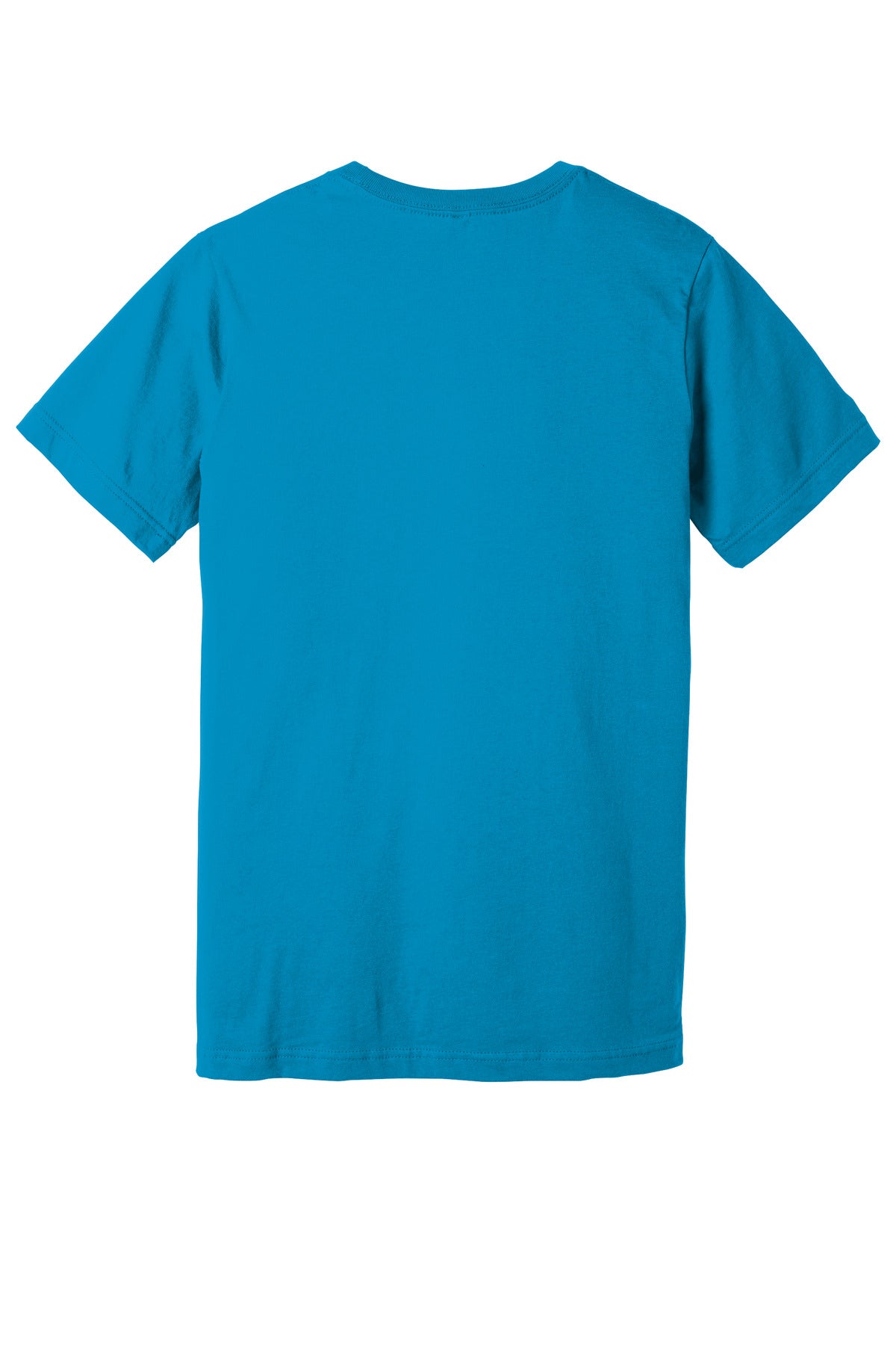 Rear View of Aqua BELLA+CANVAS Unisex Jersey Short Sleeve Tee. BC3001