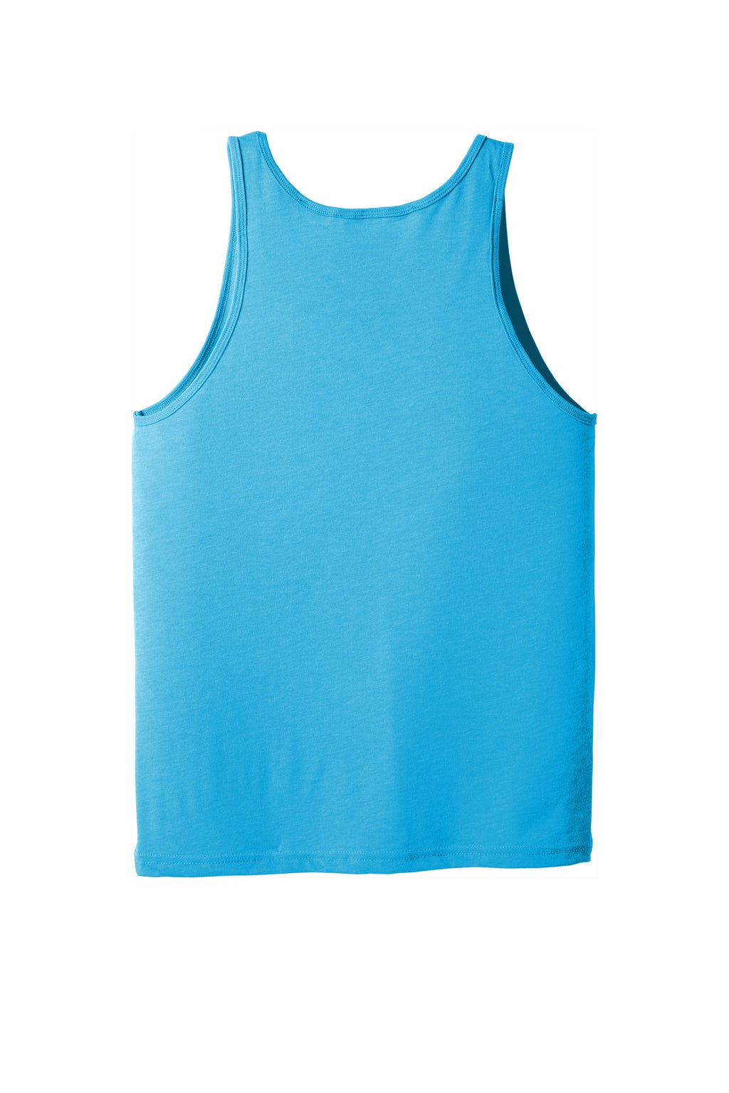 Rear View of Aqua TB BELLA+CANVAS Unisex Jersey Tank. BC3480