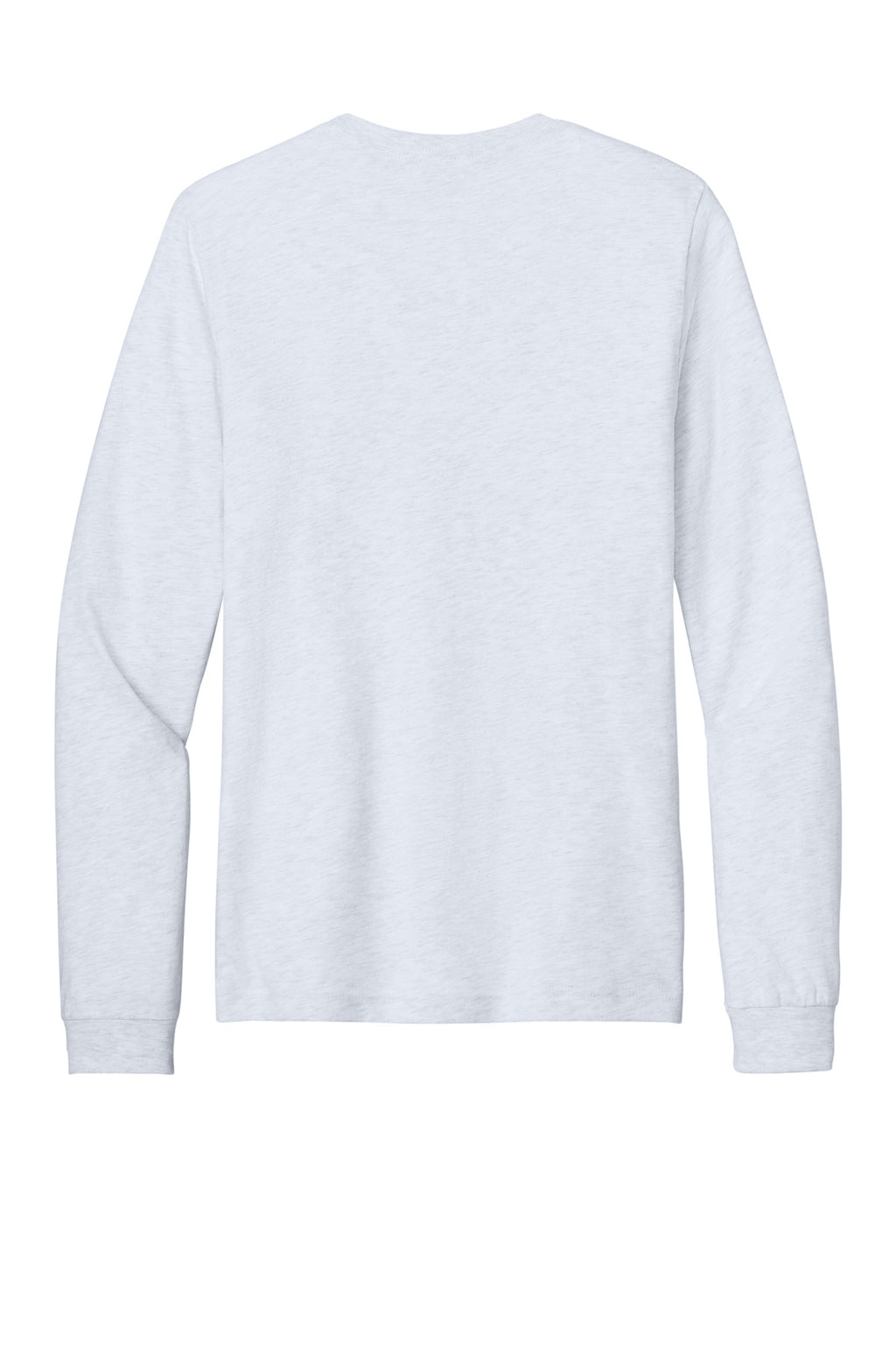 Rear View of Ash BELLA+CANVAS Unisex Jersey Long Sleeve Tee. BC3501