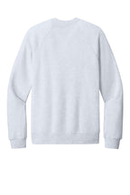 Rear View of Ash BELLA+CANVAS Unisex Sponge Fleece Raglan Sweatshirt. BC3901