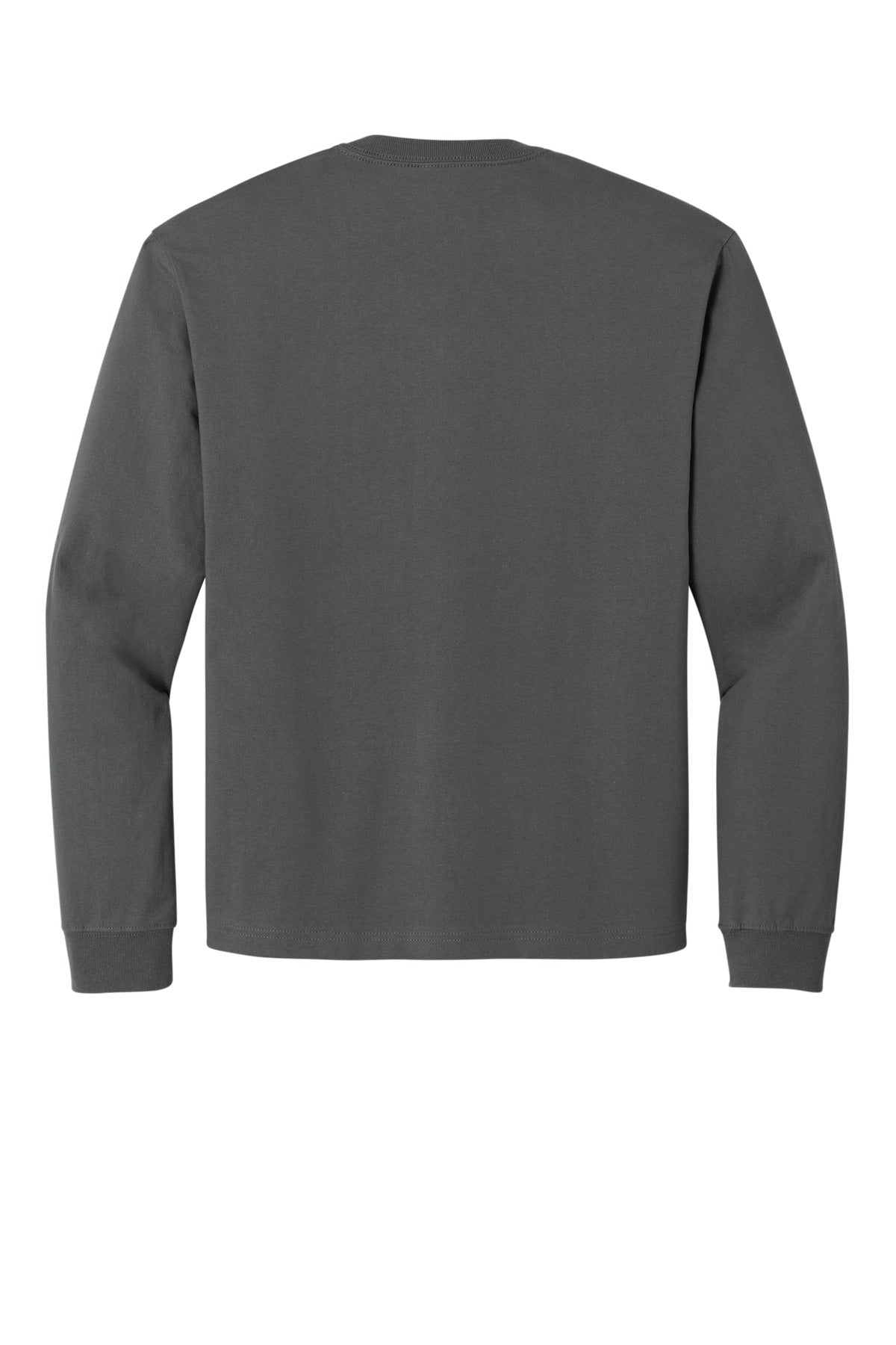 Rear View of Asphalt BELLA+CANVAS Unisex 7.5-Ounce Heavyweight Long Sleeve Tee BC4651