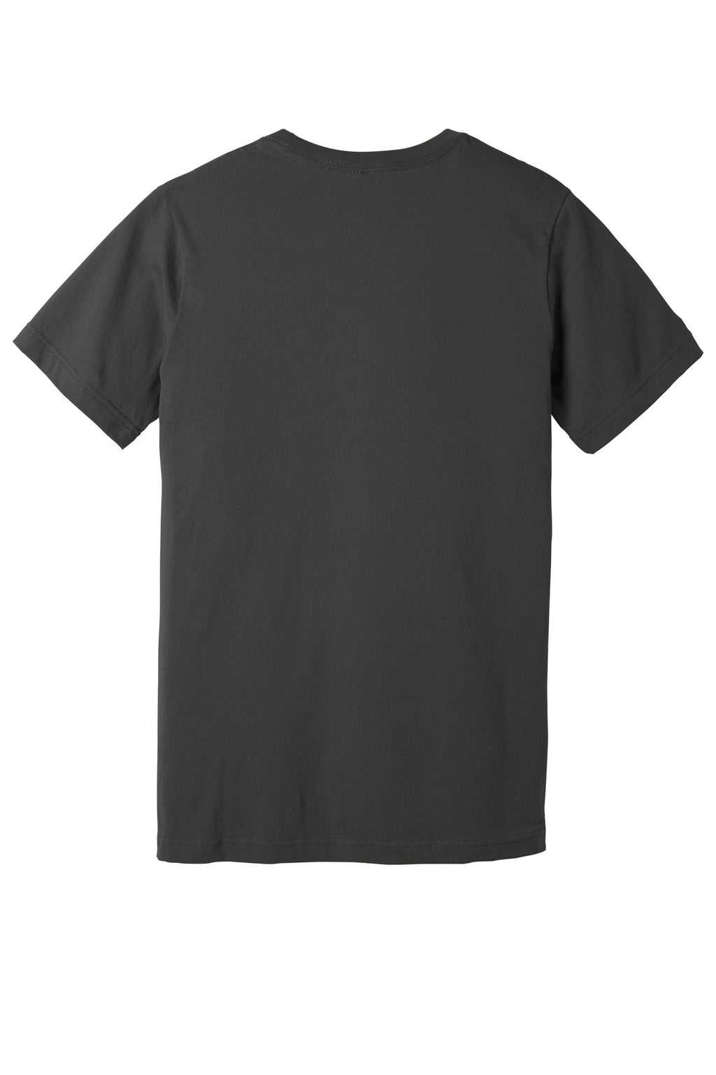 Rear View of Asphalt BELLA+CANVAS Unisex Jersey Short Sleeve V-Neck Tee. BC3005
