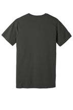 Rear View of Asphalt BELLA+CANVAS Unisex Jersey Short Sleeve V-Neck Tee. BC3005
