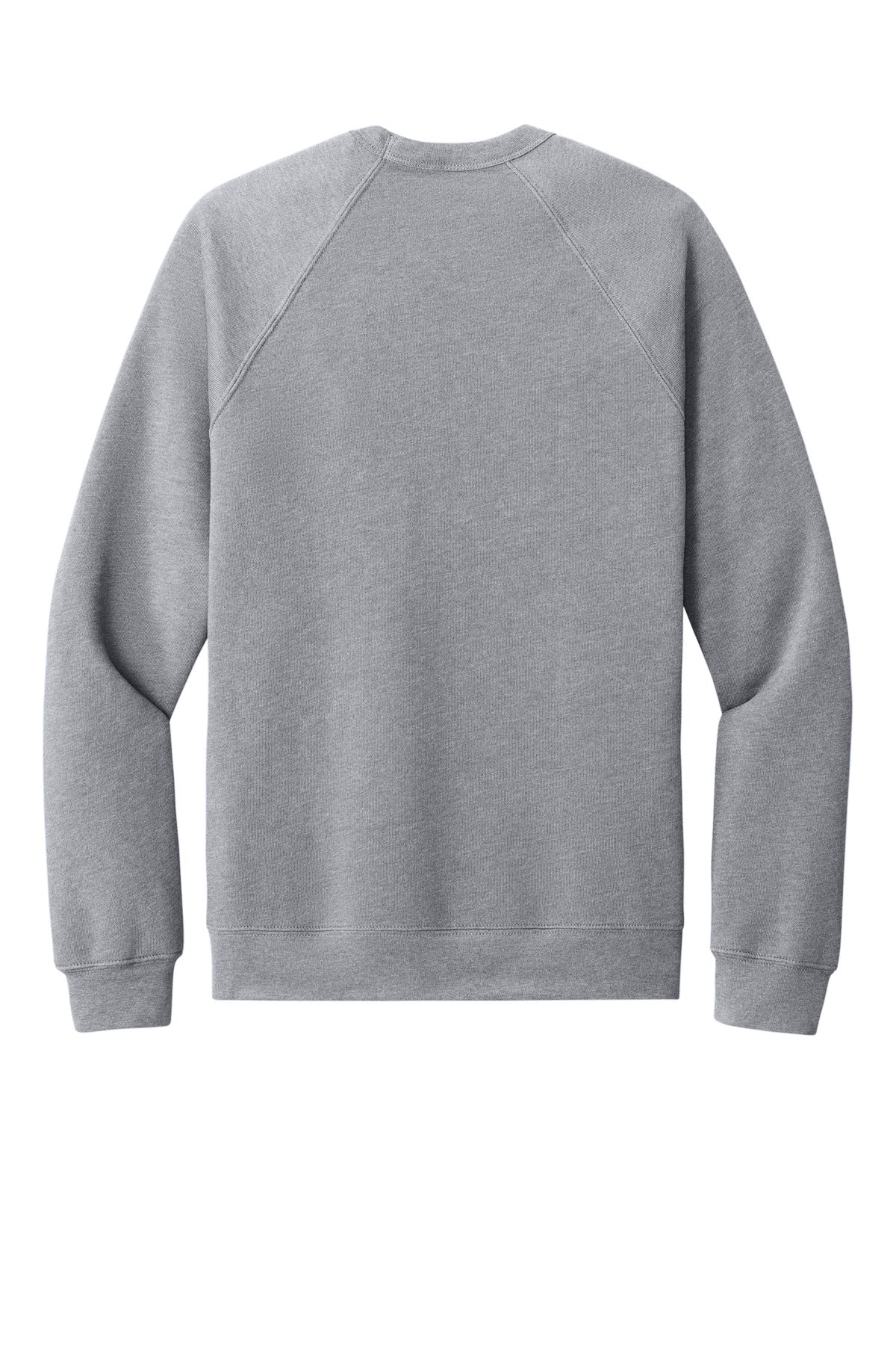 Rear View of Athletic Ht BELLA+CANVAS Unisex Sponge Fleece Raglan Sweatshirt. BC3901