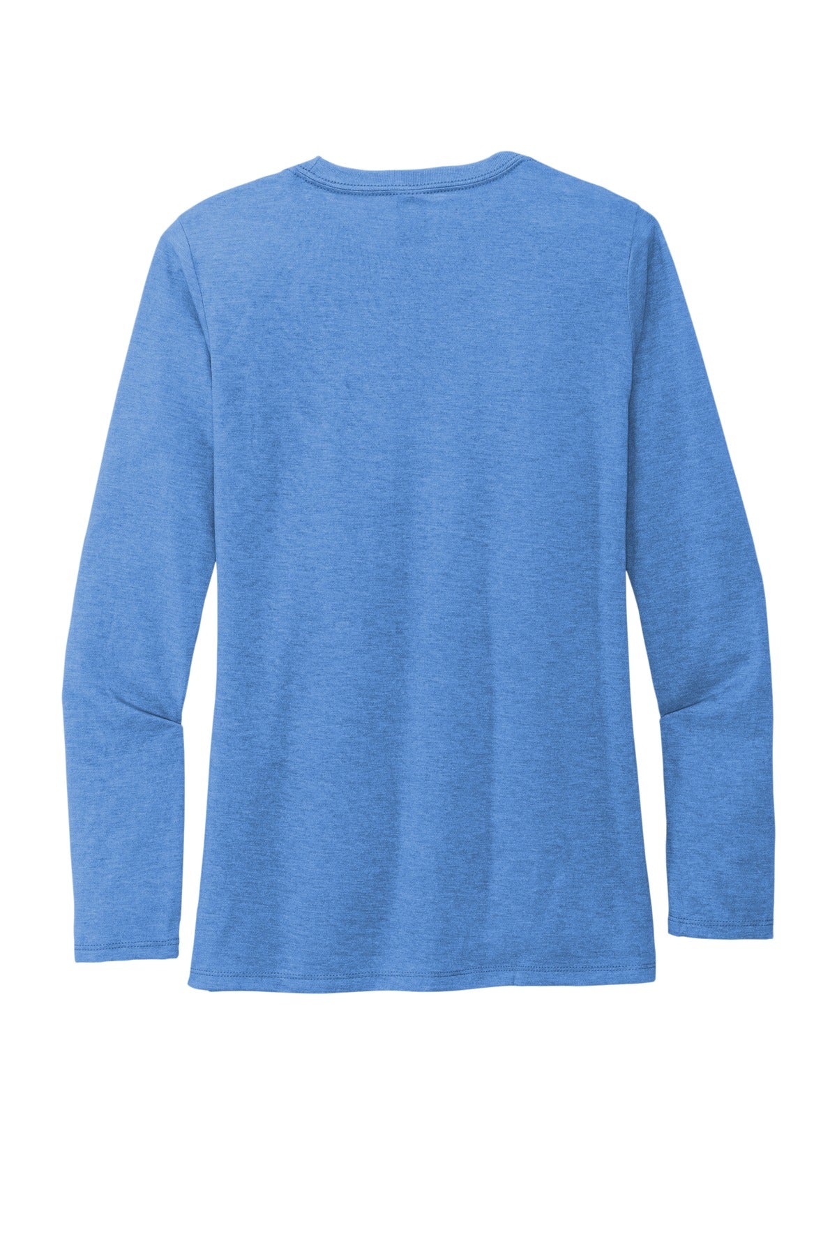 Rear View of Azure Blue Allmade Women's Tri-Blend Long Sleeve Tee AL6008