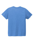 Rear View of Azure Blue Allmade Youth Tri-Blend Tee AL207