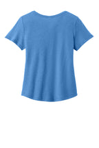 Rear View of AzureBlue Allmade Women's Relaxed Tri-Blend Scoop Neck Tee AL2015