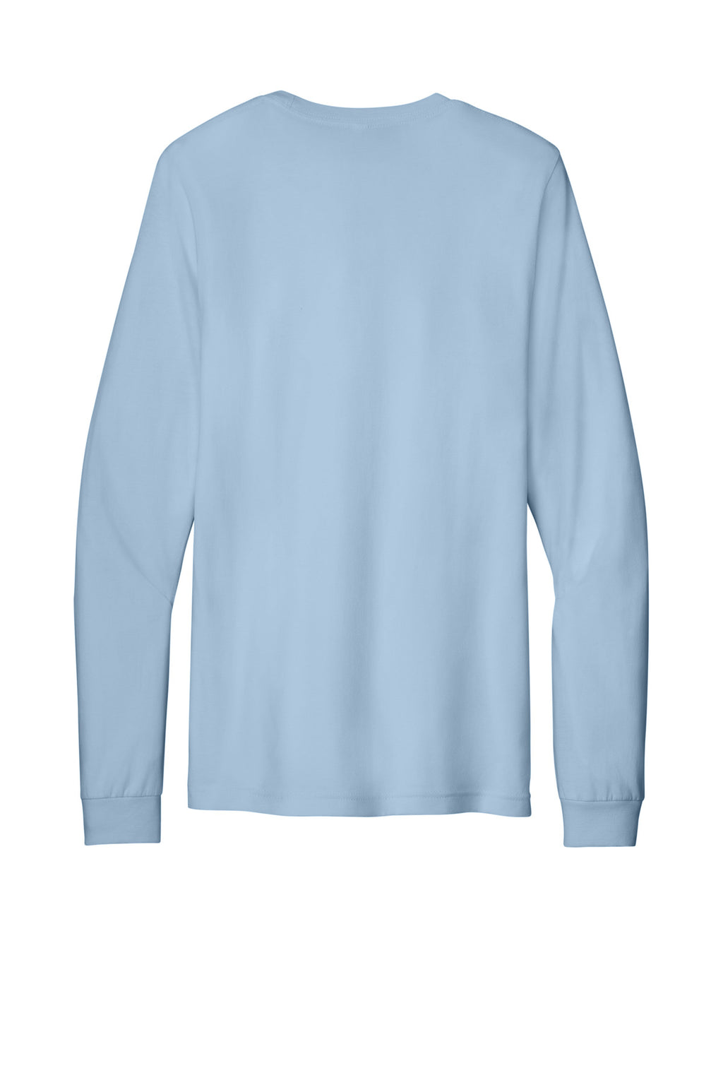 Rear View of BabyBlue BELLA+CANVAS Unisex Jersey Long Sleeve Tee. BC3501