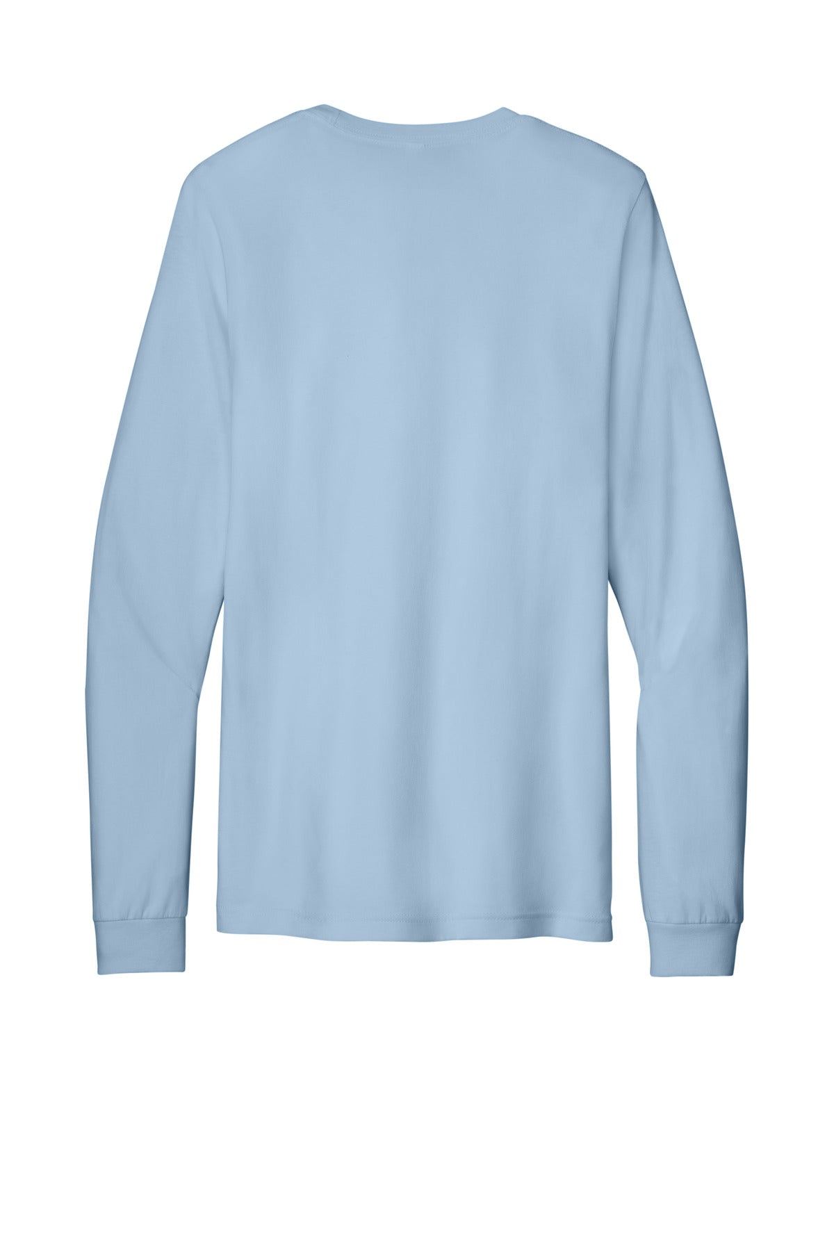 Rear View of BabyBlue BELLA+CANVAS Unisex Jersey Long Sleeve Tee. BC3501