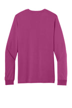 Rear View of Berry BELLA+CANVAS Unisex Jersey Long Sleeve Tee. BC3501