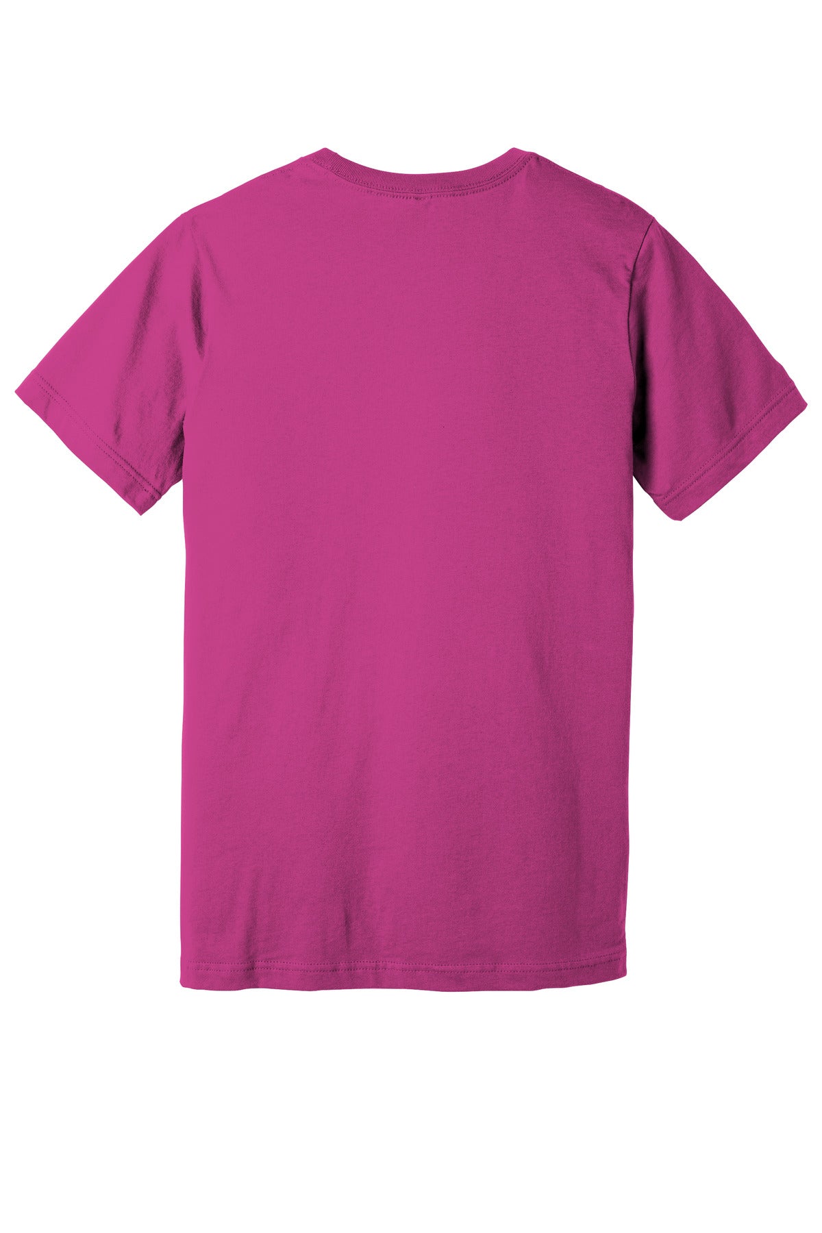 Rear View of Berry BELLA+CANVAS Unisex Jersey Short Sleeve Tee. BC3001