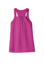 Rear View of Berry BELLA+CANVAS Women's Flowy Racerback Tank. BC8800