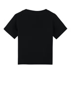 Rear View of Black BELLA+CANVAS Infant Jersey Short Sleeve Tee BC3001B