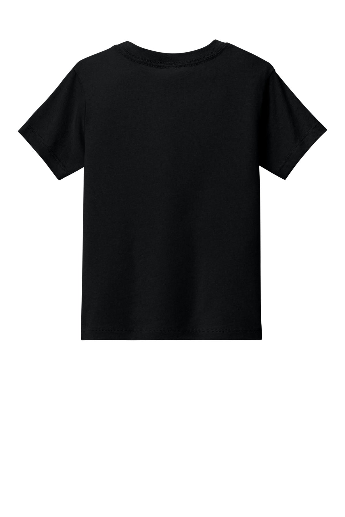 Rear View of Black BELLA+CANVAS Toddler Short Sleeve Tee BC3001T