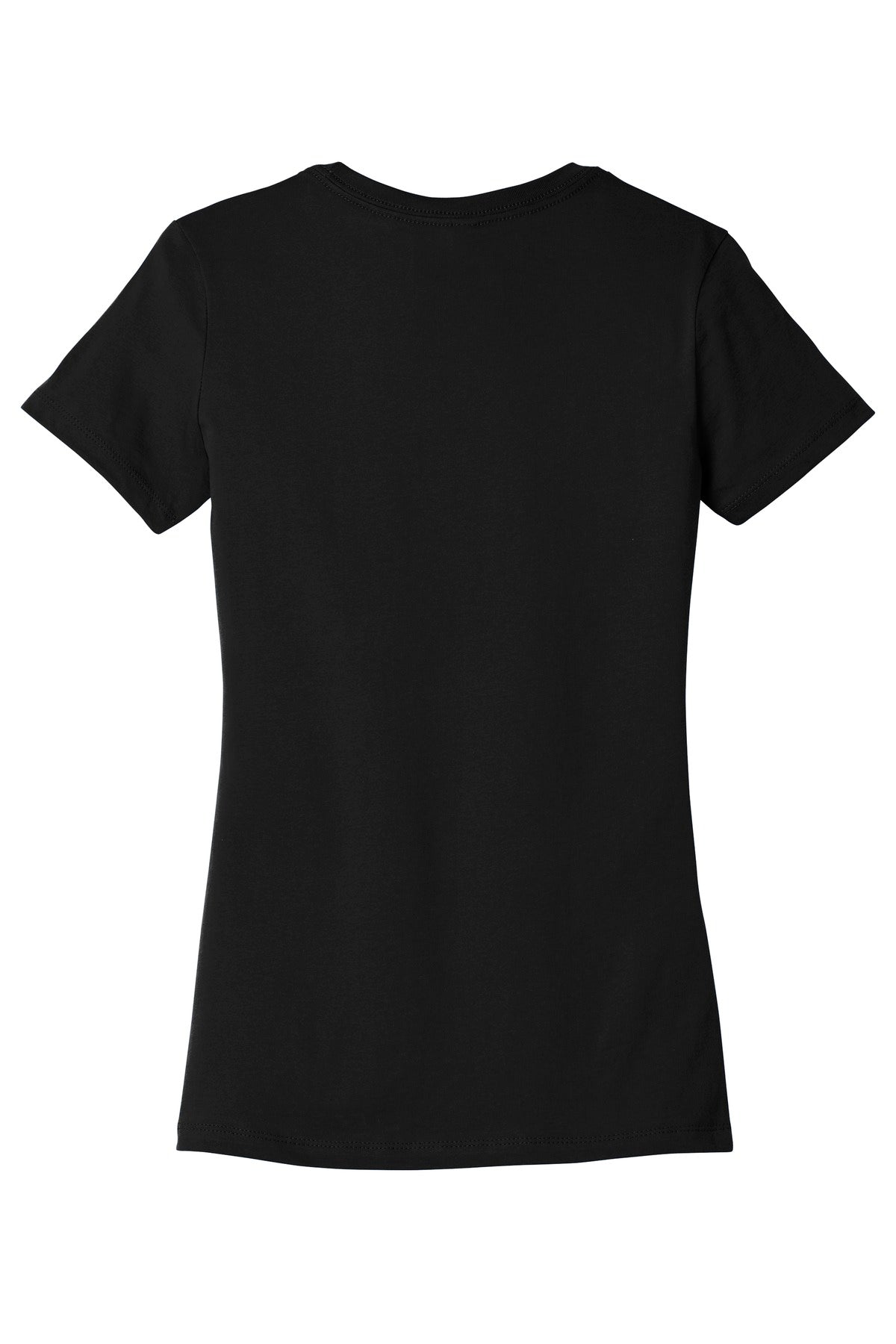 Rear View of Black BELLA+CANVAS Women's Slim Fit Tee. BC6004