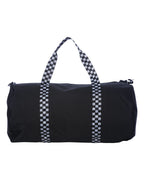 Rear View of Black/ Checker Strap 29L Day Tripper Duffel Bag - INDDUFBAG