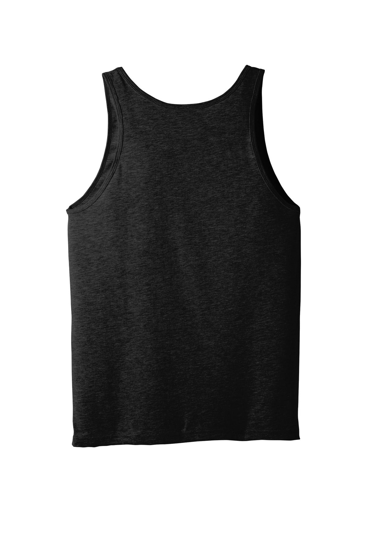 Rear View of Black Ht BELLA+CANVAS Unisex Jersey Tank. BC3480