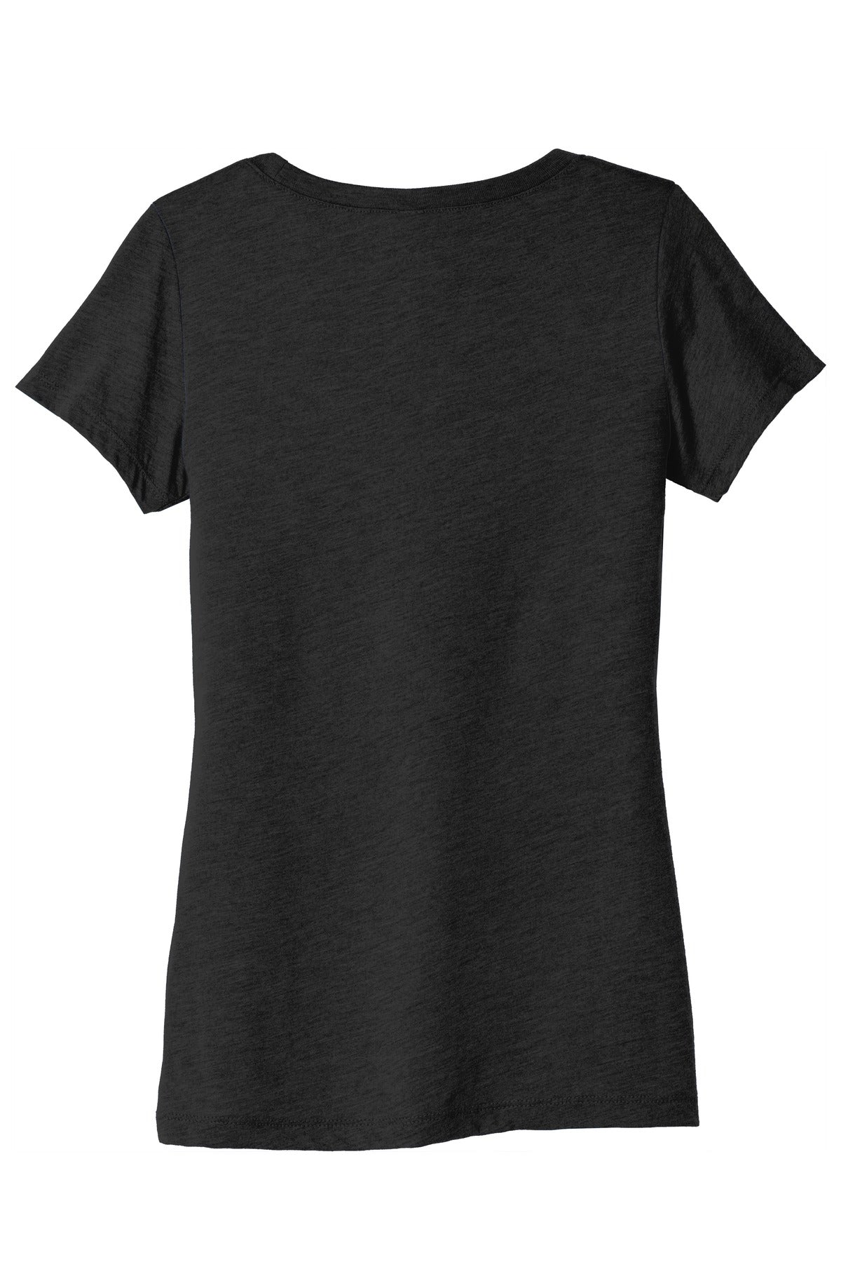 Rear View of Black Ht TB BELLA+CANVAS Women's Triblend Short Sleeve Tee. BC8413