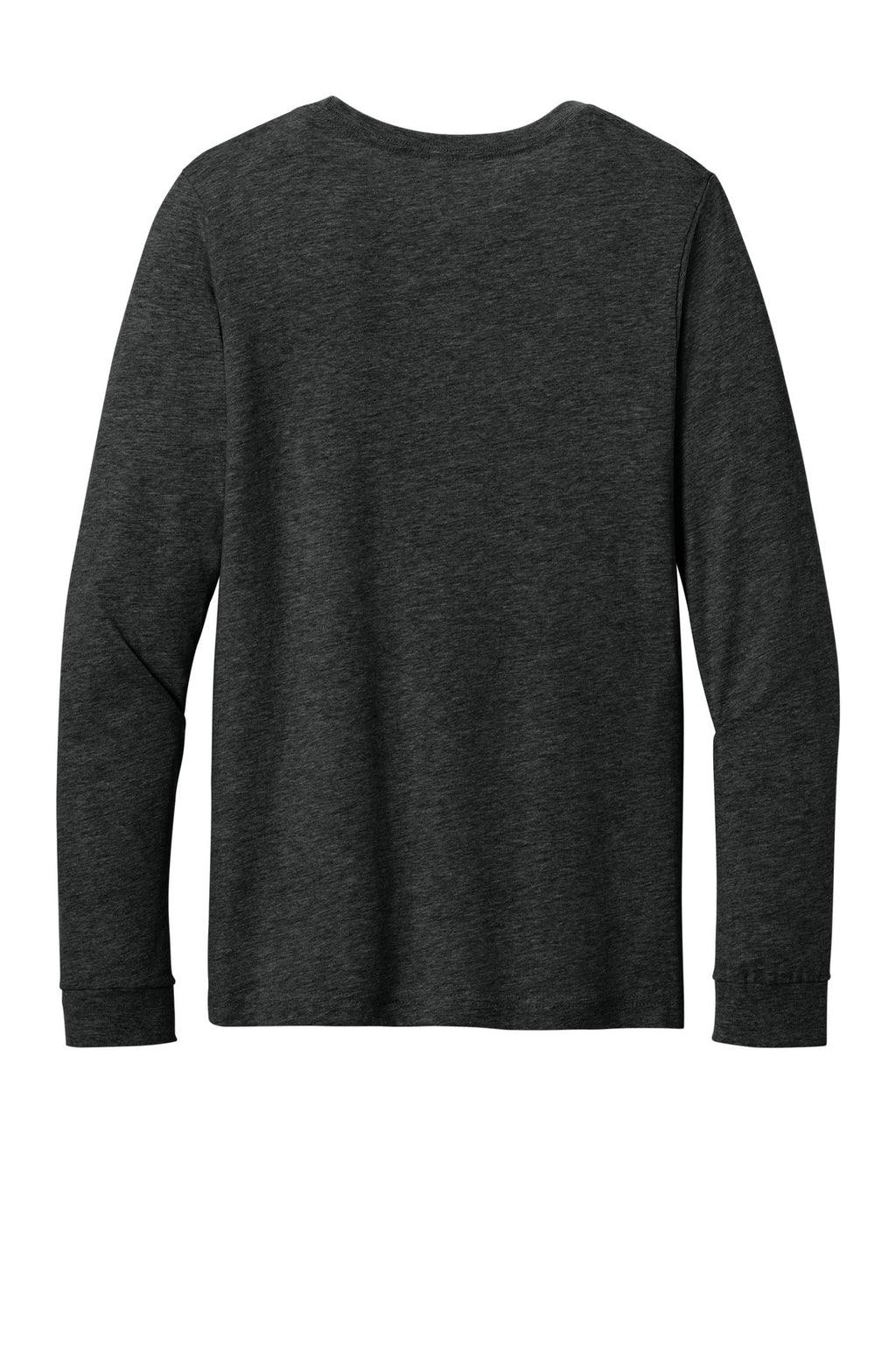 Rear View of BlkHthr BELLA+CANVAS Unisex Heather CVC Long Sleeve Tee BC3501CVC