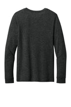 Rear View of BlkHthr BELLA+CANVAS Unisex Heather CVC Long Sleeve Tee BC3501CVC