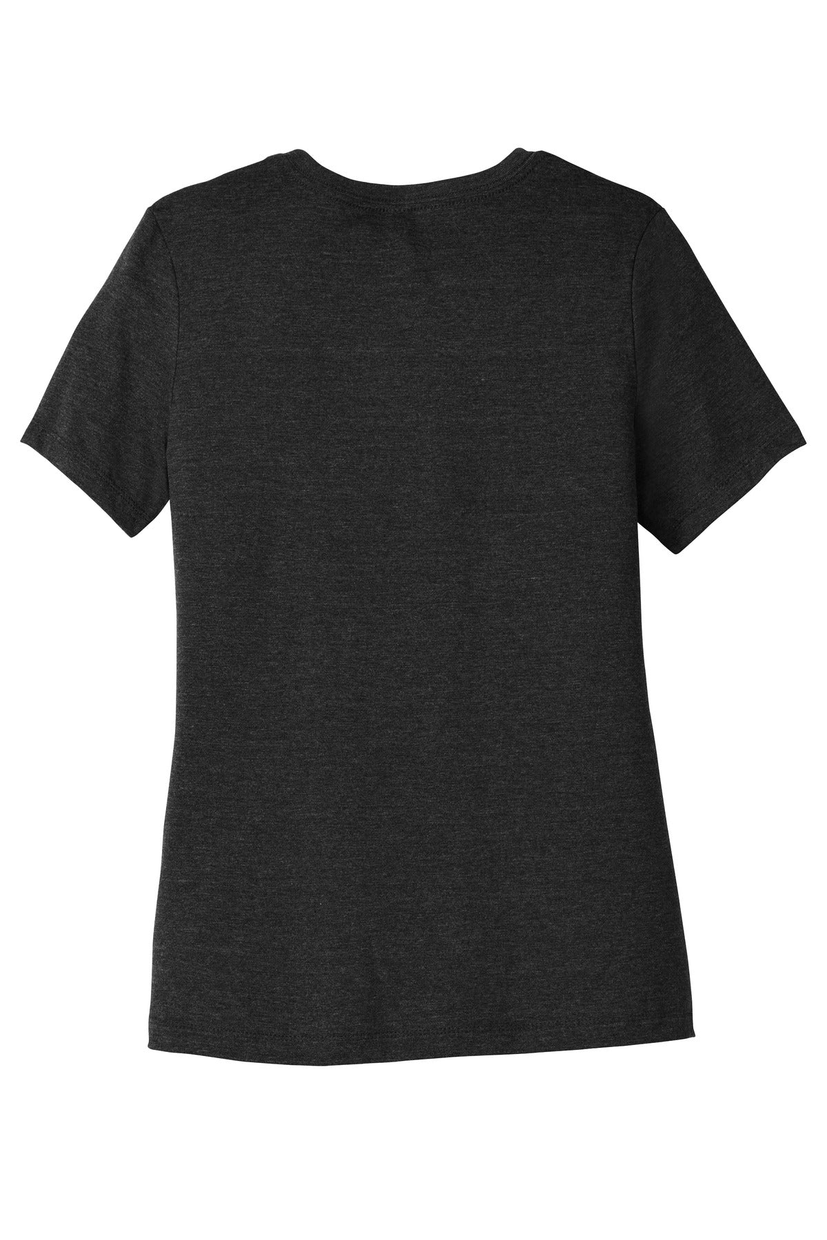 Rear View of BlkHthr BELLA+CANVAS Women's Relaxed CVC Tee BC6400CVC