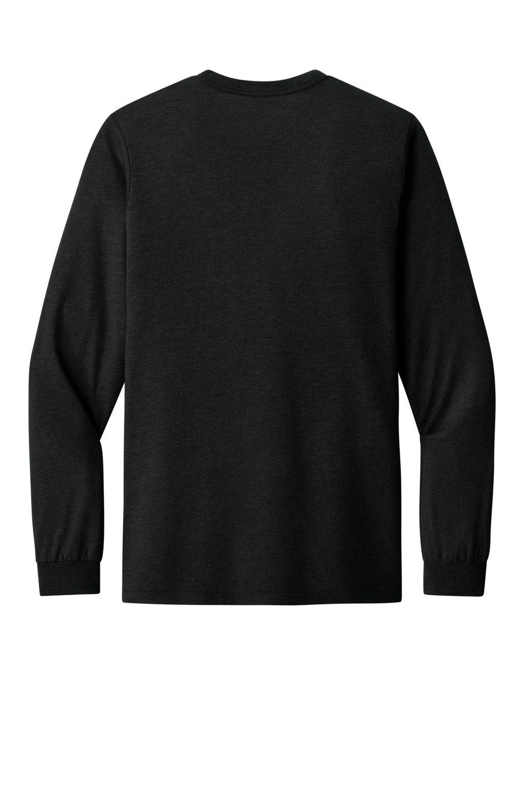 Rear View of BlkHthrTB BELLA+CANVAS Unisex Triblend Long Sleeve Tee BC3513