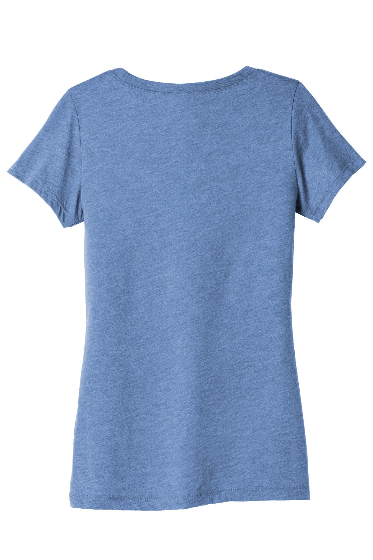 Rear View of Blue TB BELLA+CANVAS Women's Triblend Short Sleeve Tee. BC8413
