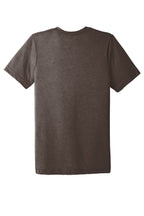 Rear View of Brown TB BELLA+CANVAS Unisex Triblend Short Sleeve Tee. BC3413